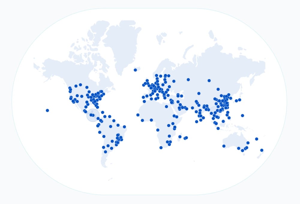 I datacenter Cloudflare: mappa dei POP CDN