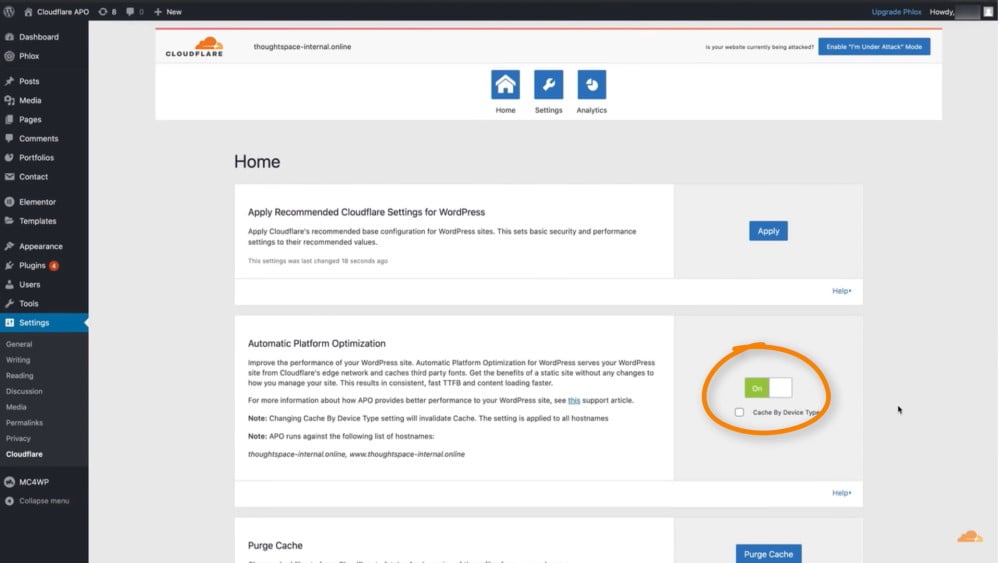 Plugin Cloudflare per siti Wordpress